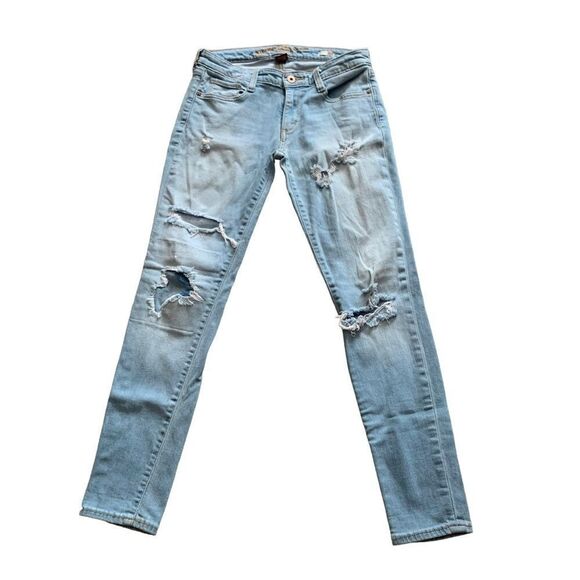 Arizona Jean Co Light Wash Distressed Mid Rise Skinny Jeans Size 5 - Picture 1 of 9
